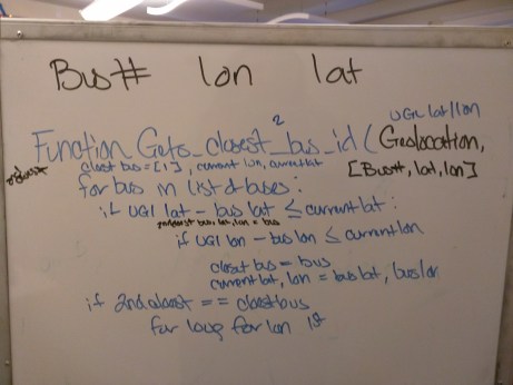 I started with a for loop and keeping the state of the current closest vehicle 