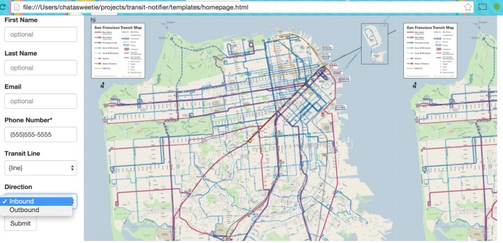My website highlighting my Direction dropdown menu